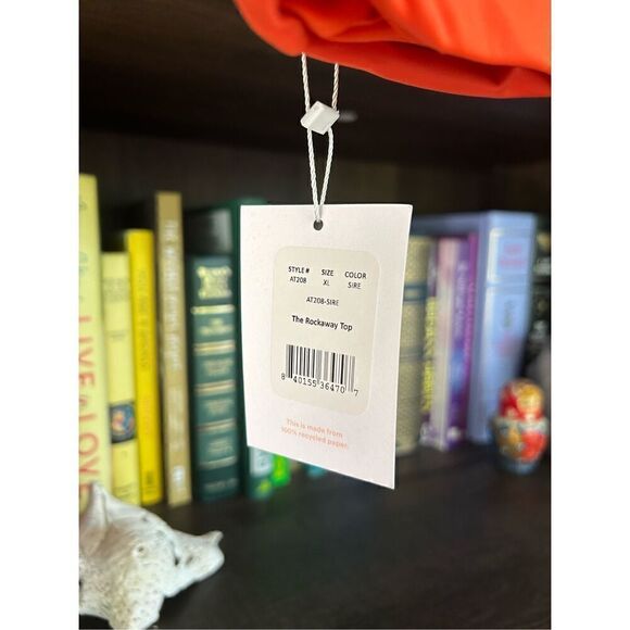 🐿️ NWT Andie Swim The Rockaway Bikini Top In Sire Orange Size XL - Picture 6 of 6